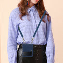 For Samsung Galaxy Z Flip4 Crossbody 3D Embossed Leather Phone Case(Blue)