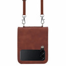 For Samsung Galaxy Z Flip4 Crossbody 3D Embossed Leather Phone Case(Brown)