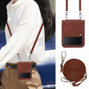 For Samsung Galaxy Z Flip4 Crossbody 3D Embossed Leather Phone Case(Brown)