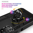 For Motorola Moto E32 4G Shockproof TPU + PC Phone Case with 360 Degree Rotating Holder(Black)