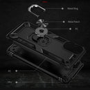 For Motorola Moto E32 4G Shockproof TPU + PC Phone Case with 360 Degree Rotating Holder(Black)
