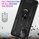 For Motorola Moto E32 4G Shockproof TPU + PC Phone Case with 360 Degree Rotating Holder(Black)