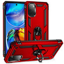 For Motorola Moto E32 4G Shockproof TPU + PC Phone Case with 360 Degree Rotating Holder(Red)