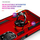 For Motorola Moto E32 4G Shockproof TPU + PC Phone Case with 360 Degree Rotating Holder(Red)