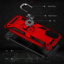 For Motorola Moto E32 4G Shockproof TPU + PC Phone Case with 360 Degree Rotating Holder(Red)