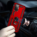 For Motorola Moto E32 4G Shockproof TPU + PC Phone Case with 360 Degree Rotating Holder(Red)