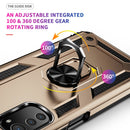 For Motorola Moto E32 4G Shockproof TPU + PC Phone Case with 360 Degree Rotating Holder(Gold)