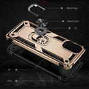 For Motorola Moto E32 4G Shockproof TPU + PC Phone Case with 360 Degree Rotating Holder(Gold)