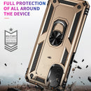 For Motorola Moto E32 4G Shockproof TPU + PC Phone Case with 360 Degree Rotating Holder(Gold)