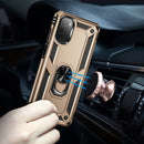 For Motorola Moto E32 4G Shockproof TPU + PC Phone Case with 360 Degree Rotating Holder(Gold)