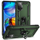 For Motorola Moto E32 4G Shockproof TPU + PC Phone Case with 360 Degree Rotating Holder(Army Green)