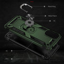 For Motorola Moto E32 4G Shockproof TPU + PC Phone Case with 360 Degree Rotating Holder(Army Green)