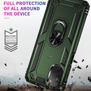 For Motorola Moto E32 4G Shockproof TPU + PC Phone Case with 360 Degree Rotating Holder(Army Green)