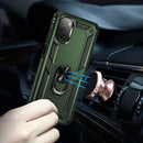 For Motorola Moto E32 4G Shockproof TPU + PC Phone Case with 360 Degree Rotating Holder(Army Green)