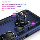 For Motorola Moto E32 4G Shockproof TPU + PC Phone Case with 360 Degree Rotating Holder(Blue)