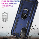 For Motorola Moto E32 4G Shockproof TPU + PC Phone Case with 360 Degree Rotating Holder(Blue)
