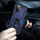For Motorola Moto E32 4G Shockproof TPU + PC Phone Case with 360 Degree Rotating Holder(Blue)