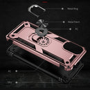 For Motorola Moto E32 4G Shockproof TPU + PC Phone Case with 360 Degree Rotating Holder(Rose Gold)