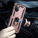 For Motorola Moto E32 4G Shockproof TPU + PC Phone Case with 360 Degree Rotating Holder(Rose Gold)