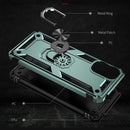 For Motorola Moto E32 4G Shockproof TPU + PC Phone Case with 360 Degree Rotating Holder(Dark Green)