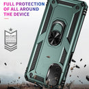 For Motorola Moto E32 4G Shockproof TPU + PC Phone Case with 360 Degree Rotating Holder(Dark Green)