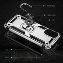 For Motorola Moto E32 4G Shockproof TPU + PC Phone Case with 360 Degree Rotating Holder(Silver)
