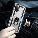 For Motorola Moto E32 4G Shockproof TPU + PC Phone Case with 360 Degree Rotating Holder(Silver)