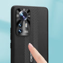 For Xiaomi 12 Pro Carbon Fiber Texture Plain Leather Phone Case(Black)