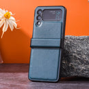 For Samsung Galaxy Z Flip4 Three-stage Folding PU + PC Phone Case(Silver)