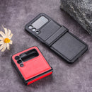 For Samsung Galaxy Z Flip4 Three-stage Folding PU + PC Phone Case(Black)
