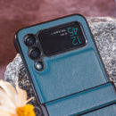 For Samsung Galaxy Z Flip4 Three-stage Folding PU + PC Phone Case(Red)