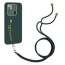 For Xiaomi Redmi 10A Gilding Line TPU Phone Case with Strap(Dark Green)
