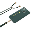 For Xiaomi Redmi 10A Gilding Line TPU Phone Case with Strap(Dark Green)