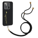 For Xiaomi Redmi 10A Gilding Line TPU Phone Case with Strap(Black)
