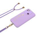 For Xiaomi Redmi 10A Gilding Line TPU Phone Case with Strap(Light Purple)