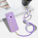 For Xiaomi Redmi 10A Gilding Line TPU Phone Case with Strap(Light Purple)