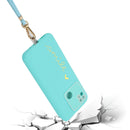 For Xiaomi Redmi 10A Gilding Line TPU Phone Case with Strap(Light Blue)