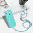 For Xiaomi Redmi 10A Gilding Line TPU Phone Case with Strap(Light Blue)