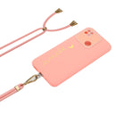 For Xiaomi Redmi 10A Gilding Line TPU Phone Case with Strap(Pink)