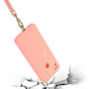 For Xiaomi Redmi 10A Gilding Line TPU Phone Case with Strap(Pink)