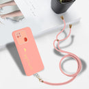 For Xiaomi Redmi 10A Gilding Line TPU Phone Case with Strap(Pink)
