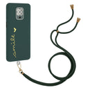 For Xiaomi Redmi Note 9S / 9 Pro / 9 Pro Max / Poco M2 Pro Gilding Line TPU Phone Case with Strap(Dark Green)