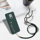 For Xiaomi Redmi Note 9S / 9 Pro / 9 Pro Max / Poco M2 Pro Gilding Line TPU Phone Case with Strap(Dark Green)