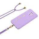 For Xiaomi Redmi Note 9S / 9 Pro / 9 Pro Max / Poco M2 Pro Gilding Line TPU Phone Case with Strap(Light Purple)