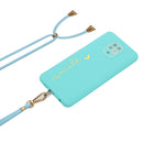For Xiaomi Redmi Note 9S / 9 Pro / 9 Pro Max / Poco M2 Pro Gilding Line TPU Phone Case with Strap(Light Blue)