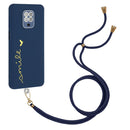 For Xiaomi Redmi Note 9S / 9 Pro / 9 Pro Max / Poco M2 Pro Gilding Line TPU Phone Case with Strap(Royal Blue)