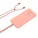 For Xiaomi Redmi Note 9S / 9 Pro / 9 Pro Max / Poco M2 Pro Gilding Line TPU Phone Case with Strap(Pink)