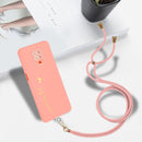 For Xiaomi Redmi Note 9S / 9 Pro / 9 Pro Max / Poco M2 Pro Gilding Line TPU Phone Case with Strap(Pink)