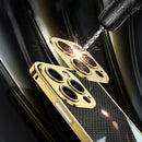 Carbon Brazed Stainless Steel Ultra Thin Protective Phone Case For iPhone 13 Pro Max(Gold)