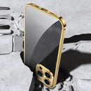 Carbon Brazed Stainless Steel Ultra Thin Protective Phone Case For iPhone 13 Pro Max(Gold)